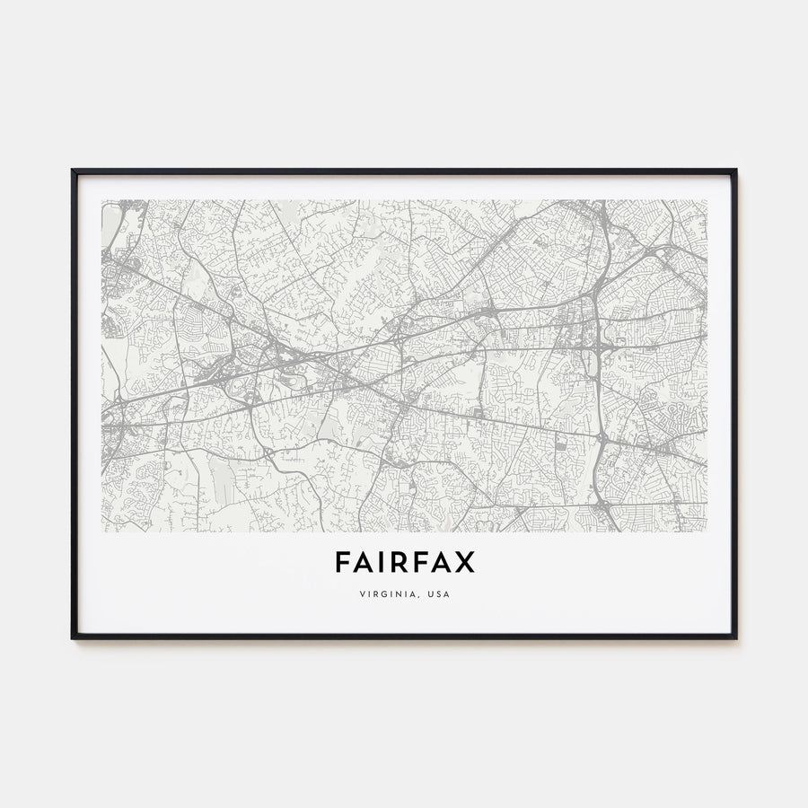 Fairfax, Virginia Map Landscape Poster