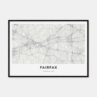 Fairfax, Virginia Map Landscape Poster