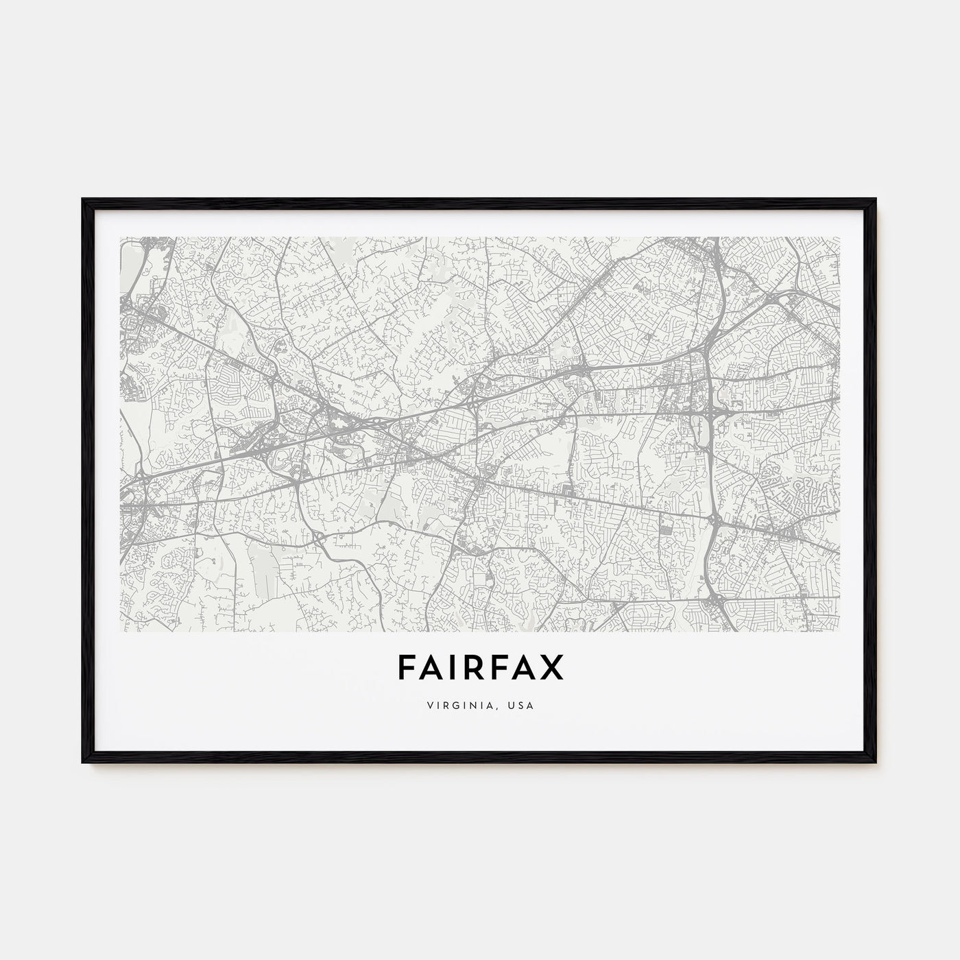 Fairfax, Virginia Map Landscape Poster