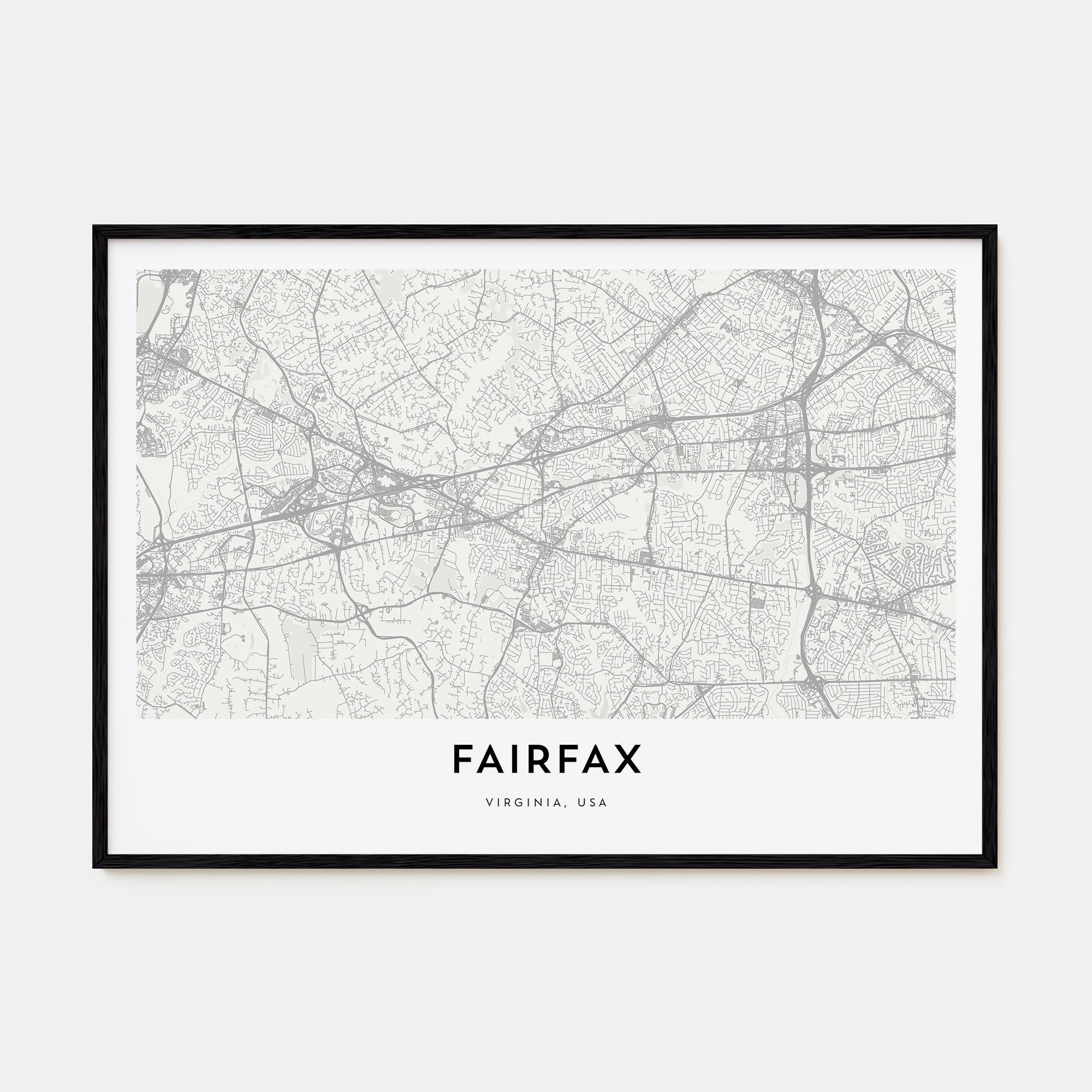 Fairfax, Virginia Map Landscape Poster
