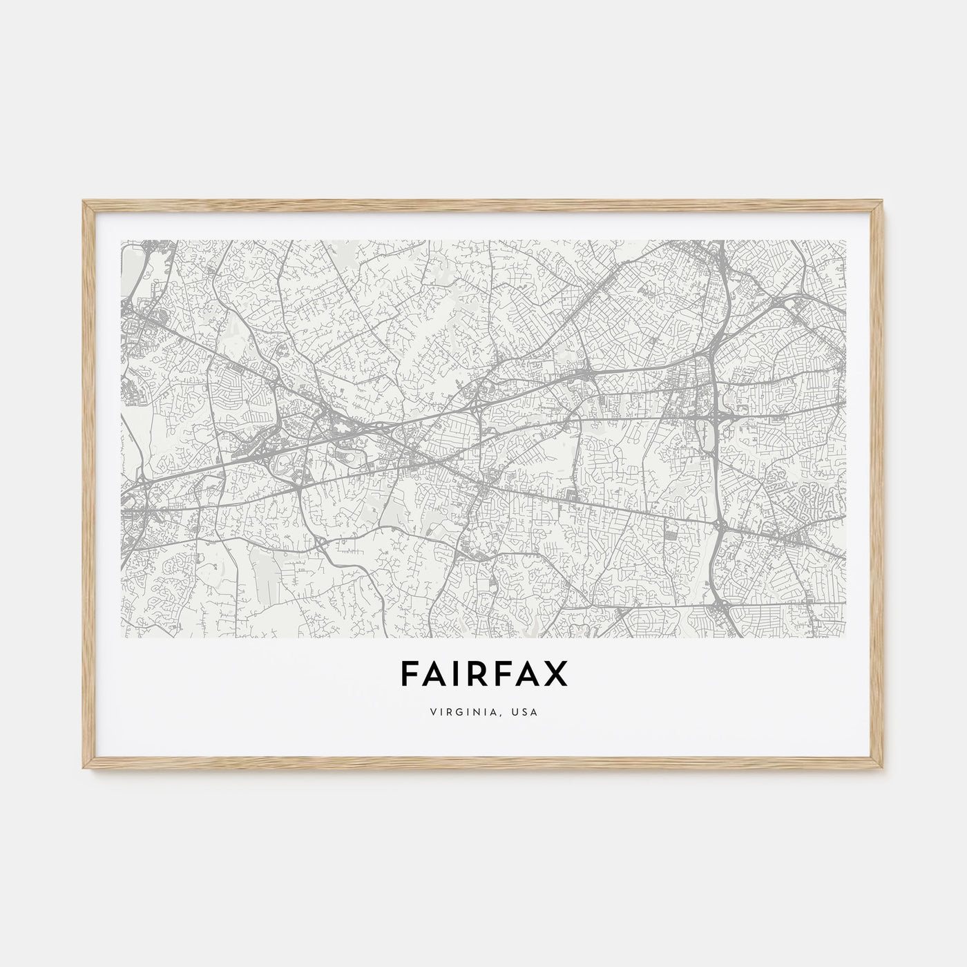 Fairfax, Virginia Map Landscape Poster