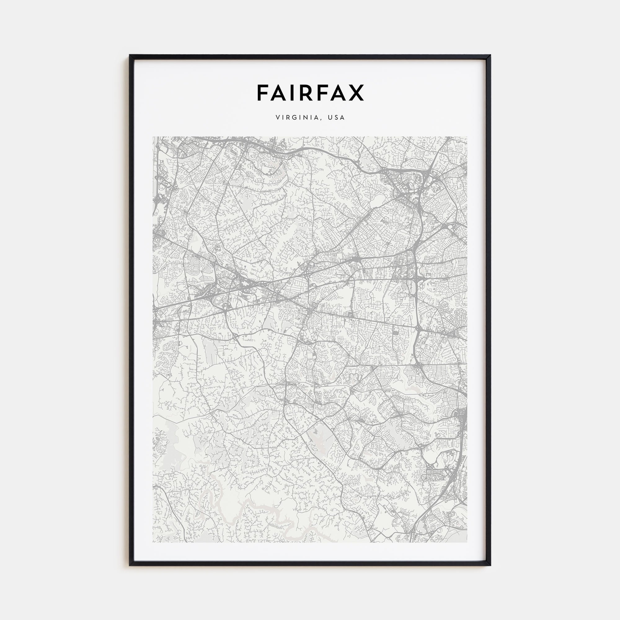 Fairfax, Virginia Map Portrait Poster