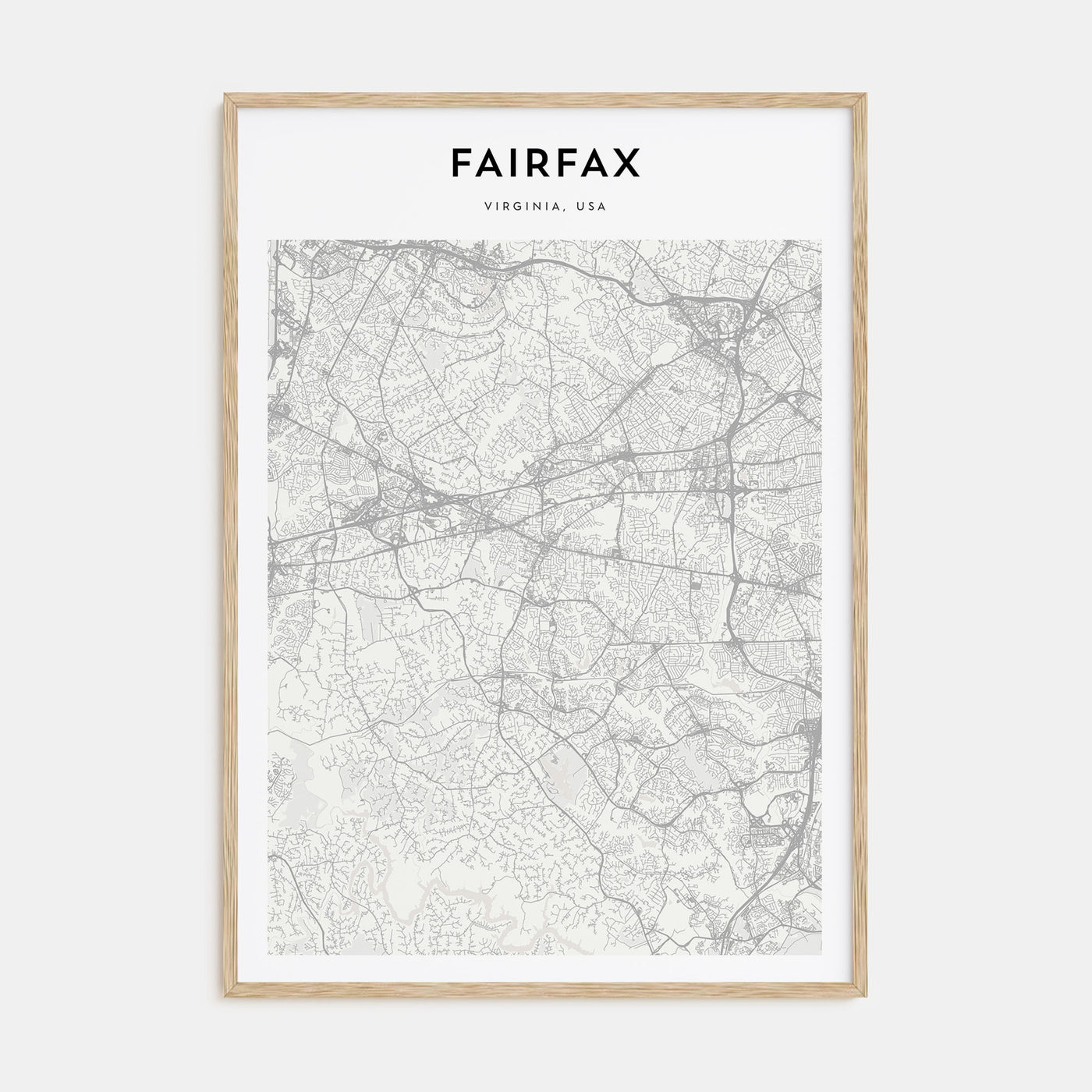 Fairfax, Virginia Map Portrait Poster