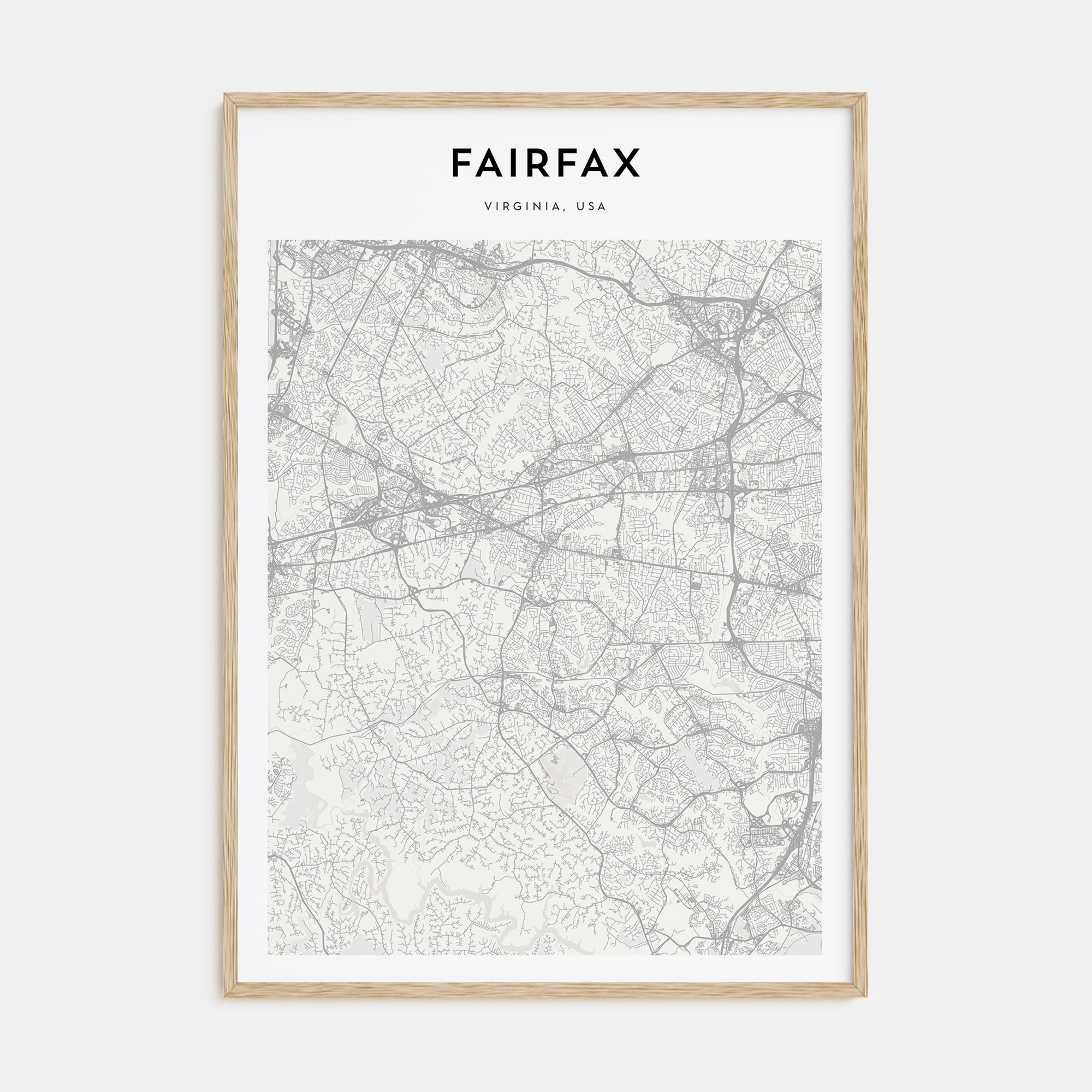 Fairfax, Virginia Map Portrait Poster