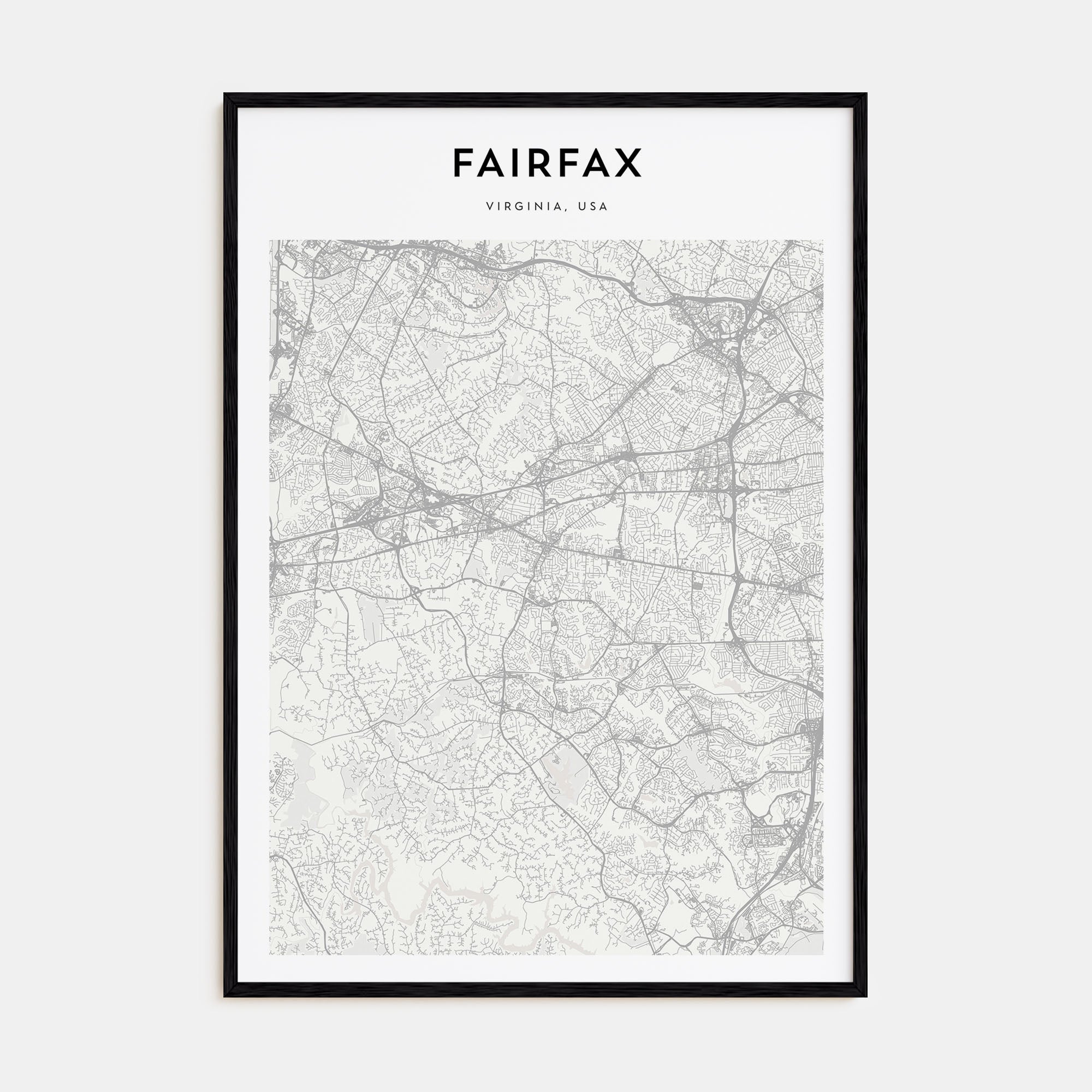 Fairfax, Virginia Map Portrait Poster