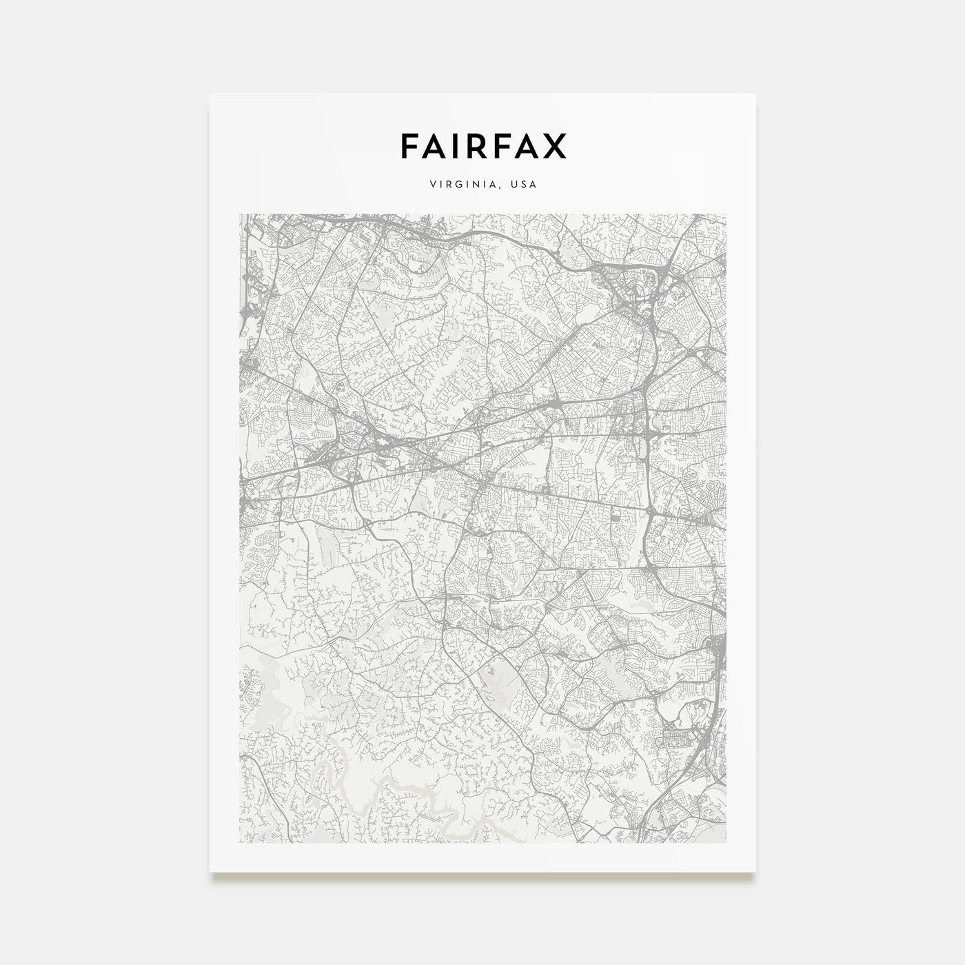 Fairfax, Virginia Map Portrait Poster