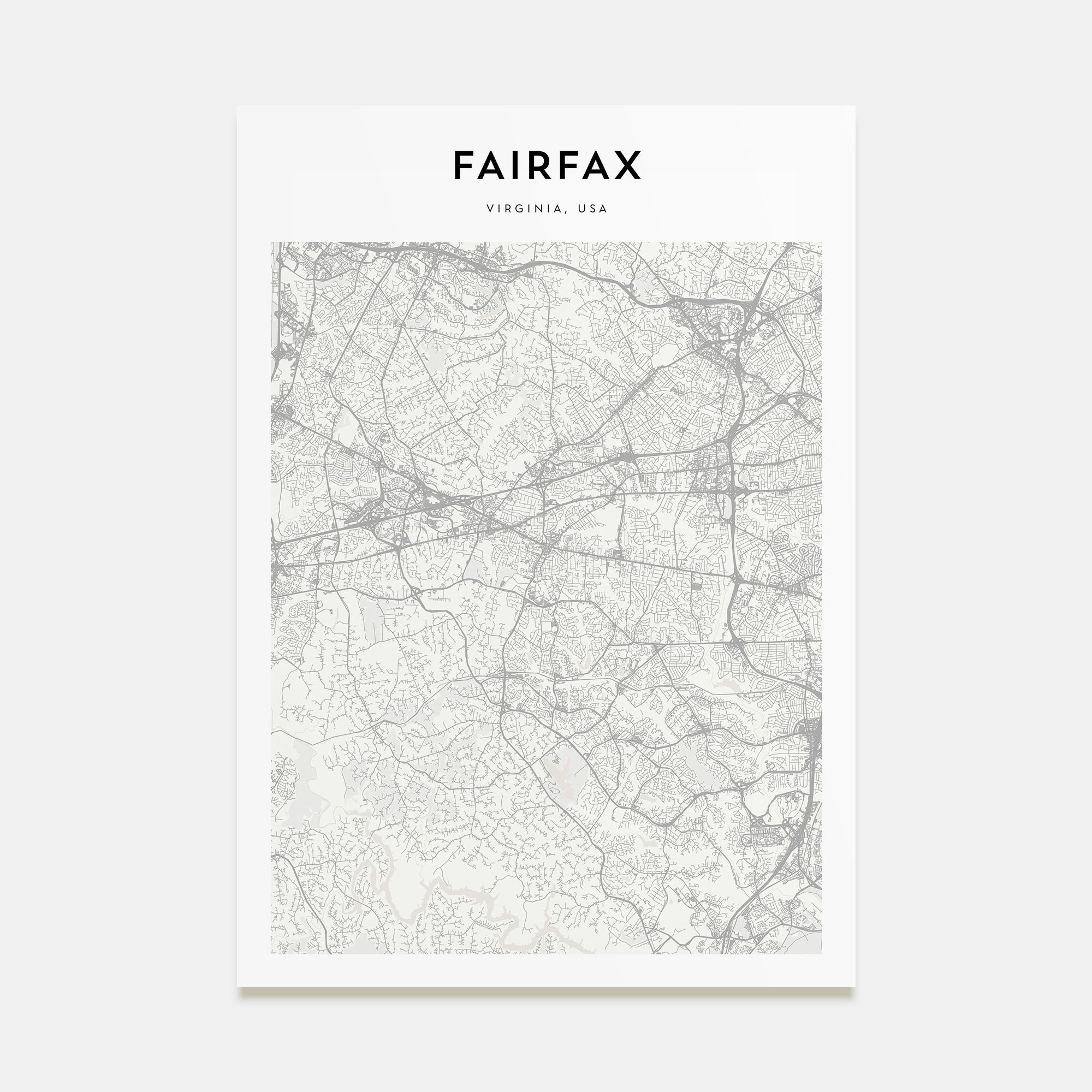 Fairfax, Virginia Map Portrait Poster