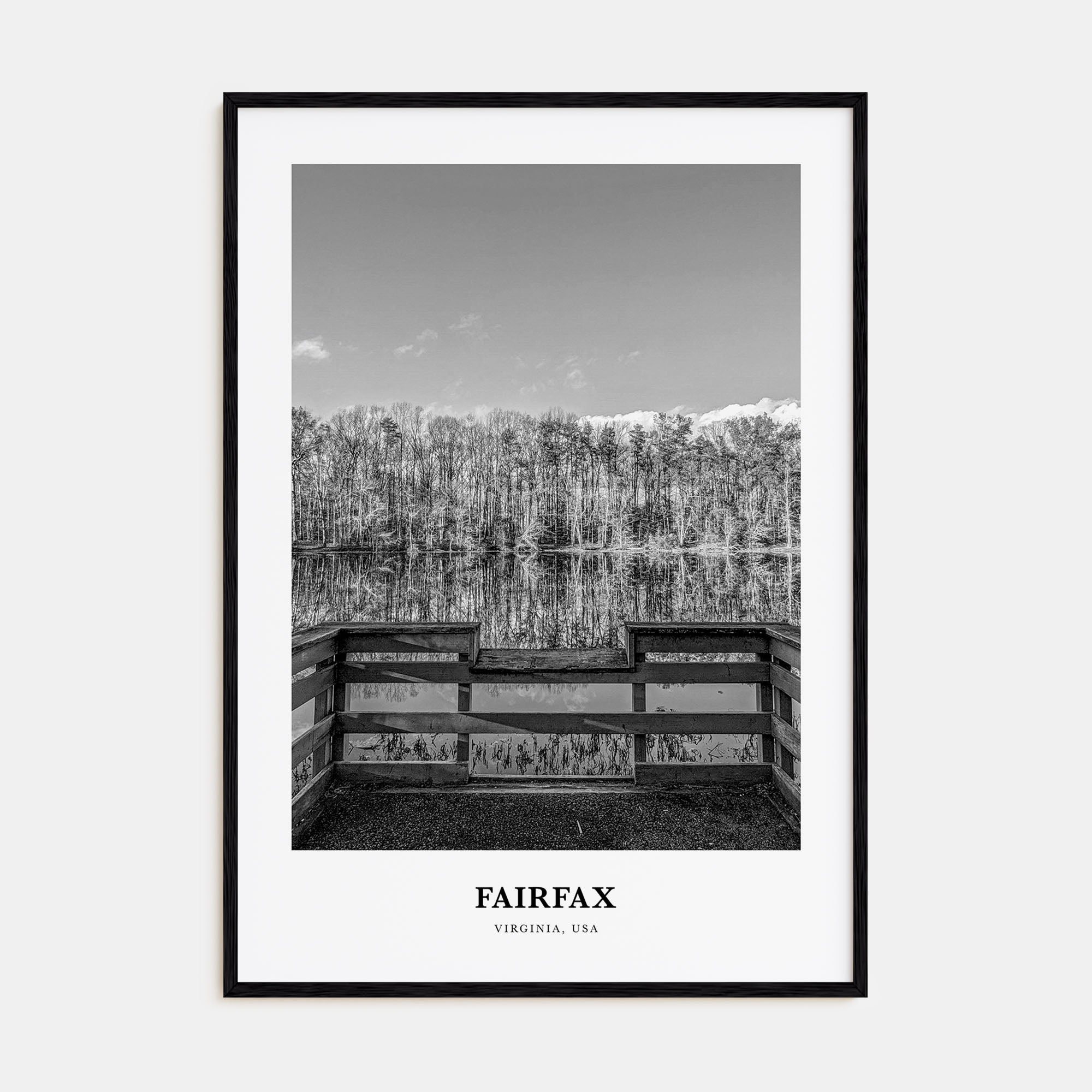 Fairfax, Virginia Portrait B&W Poster