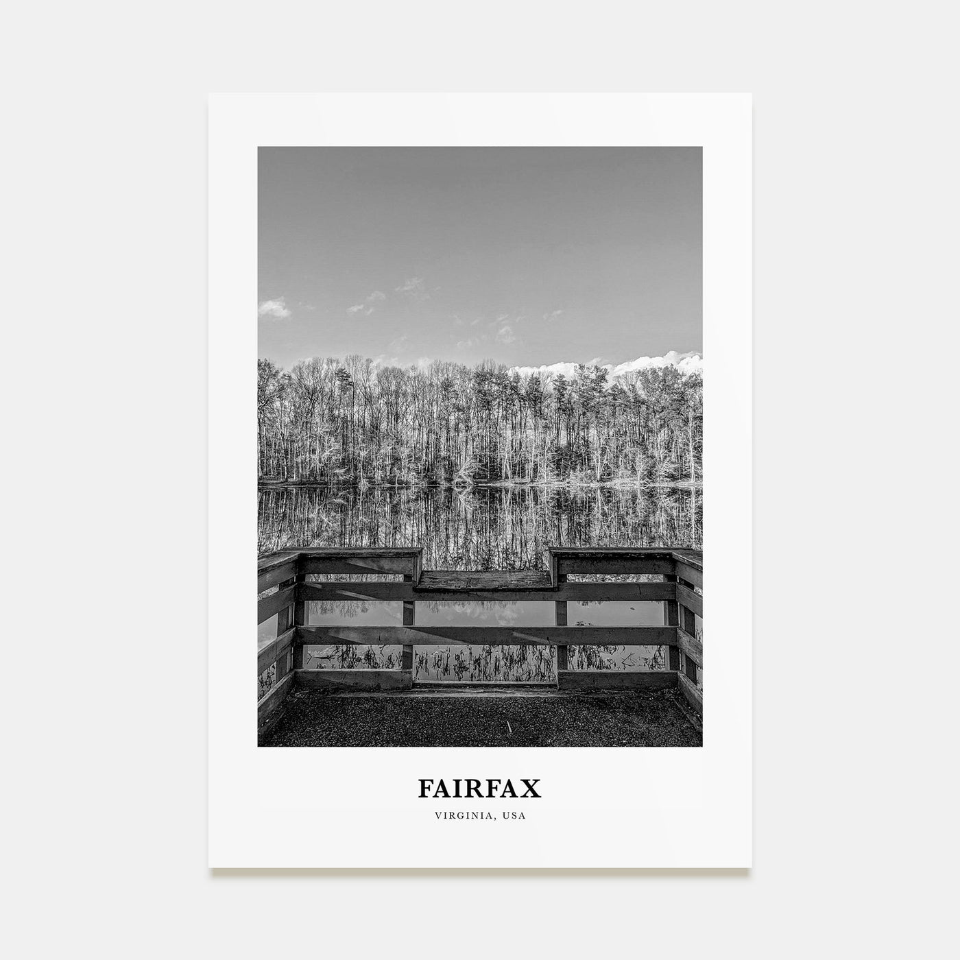 Fairfax, Virginia Portrait B&W Poster