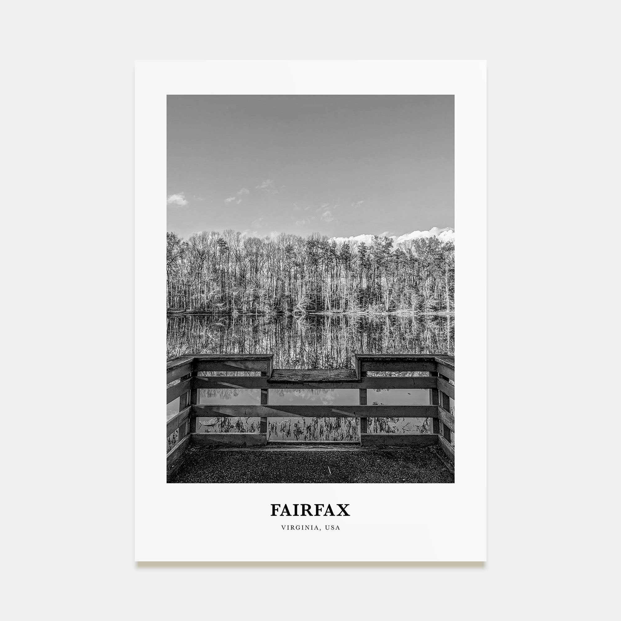 Fairfax, Virginia Portrait B&W Poster