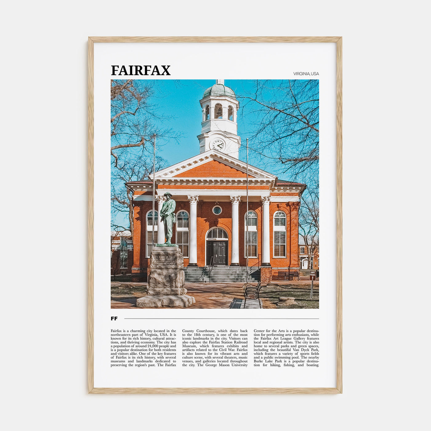 Fairfax, Virginia Travel Color Poster