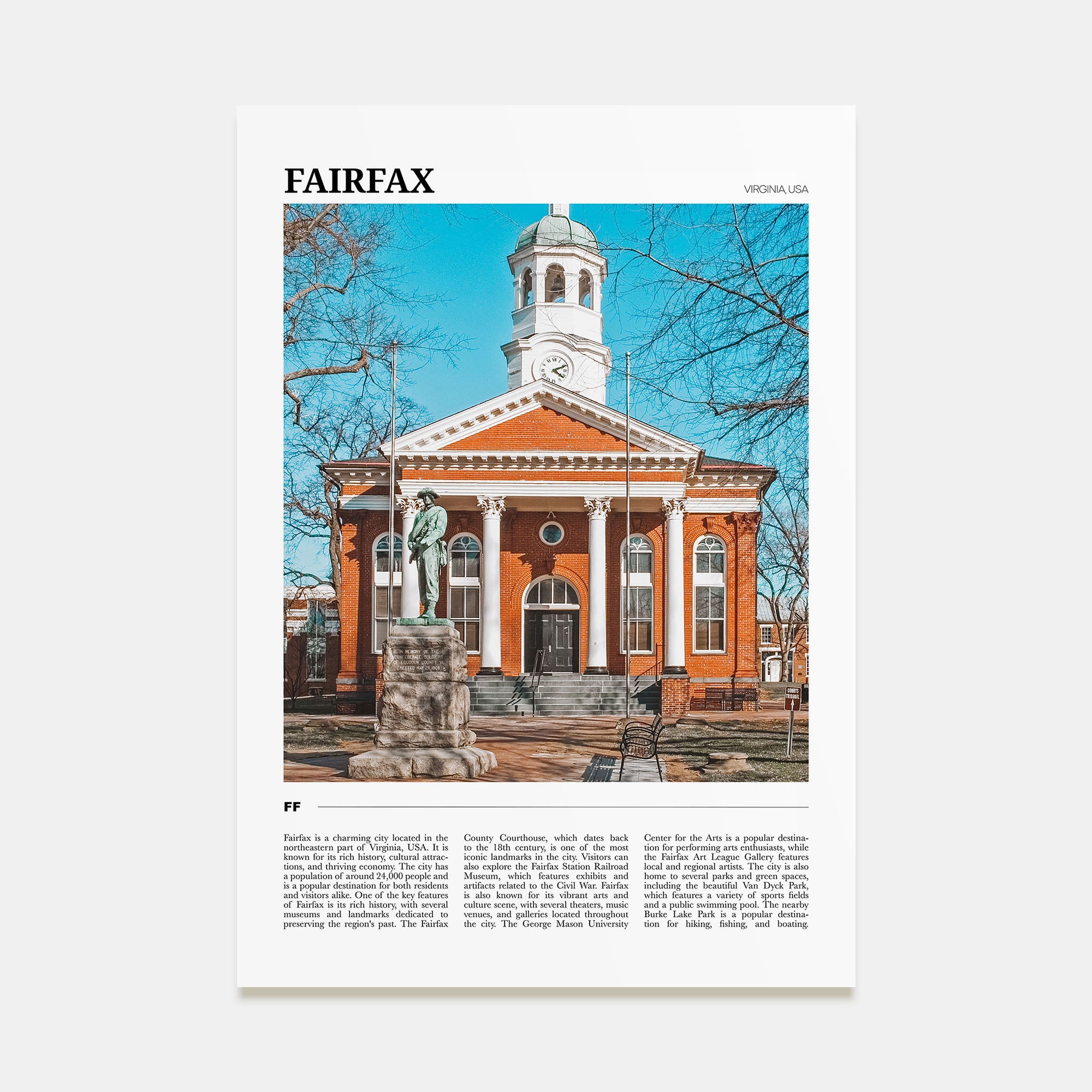 Fairfax, Virginia Travel Color Poster