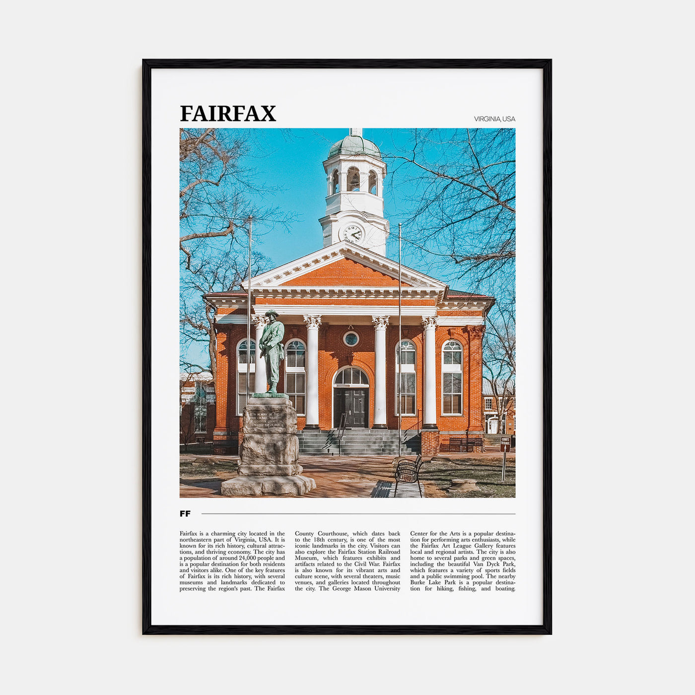 Fairfax, Virginia Travel Color Poster