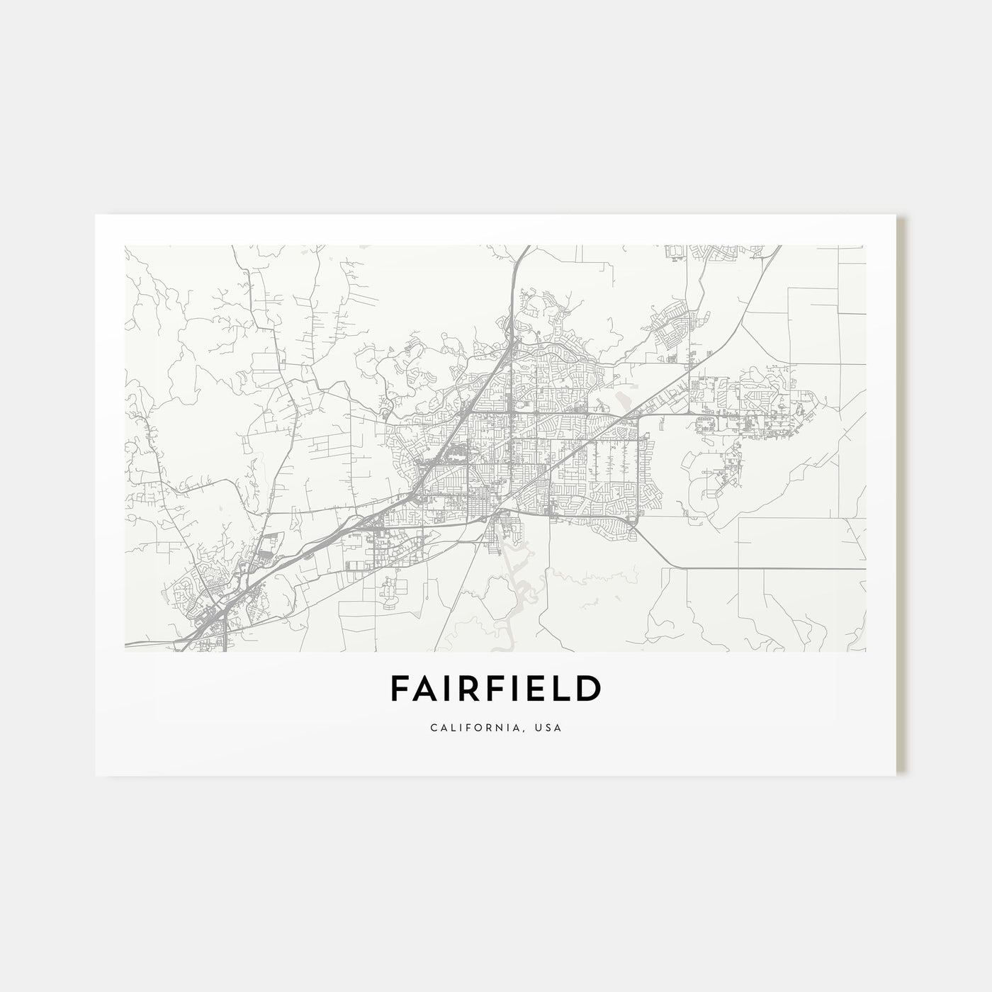 Fairfield Map Landscape Poster