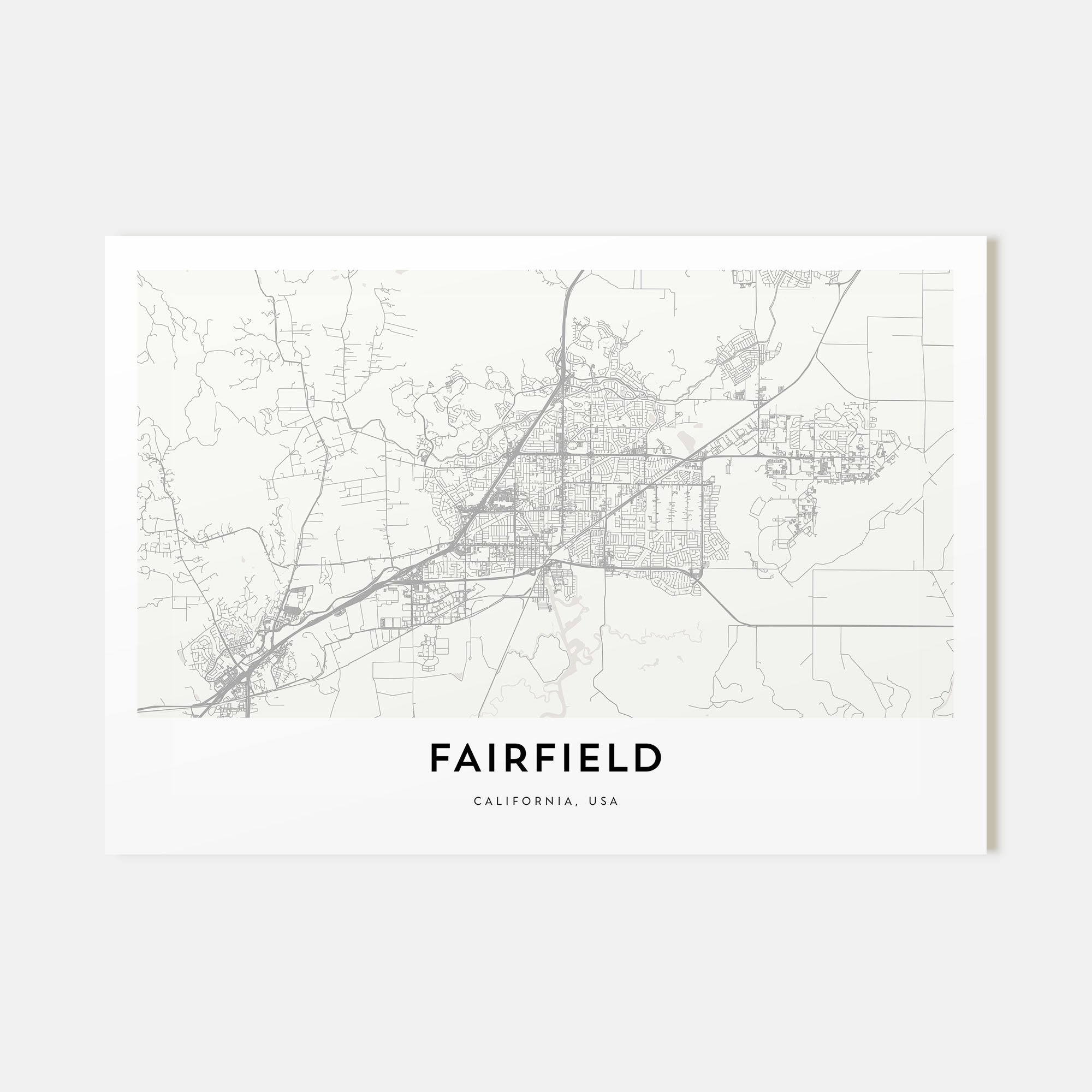 Fairfield Map Landscape Poster
