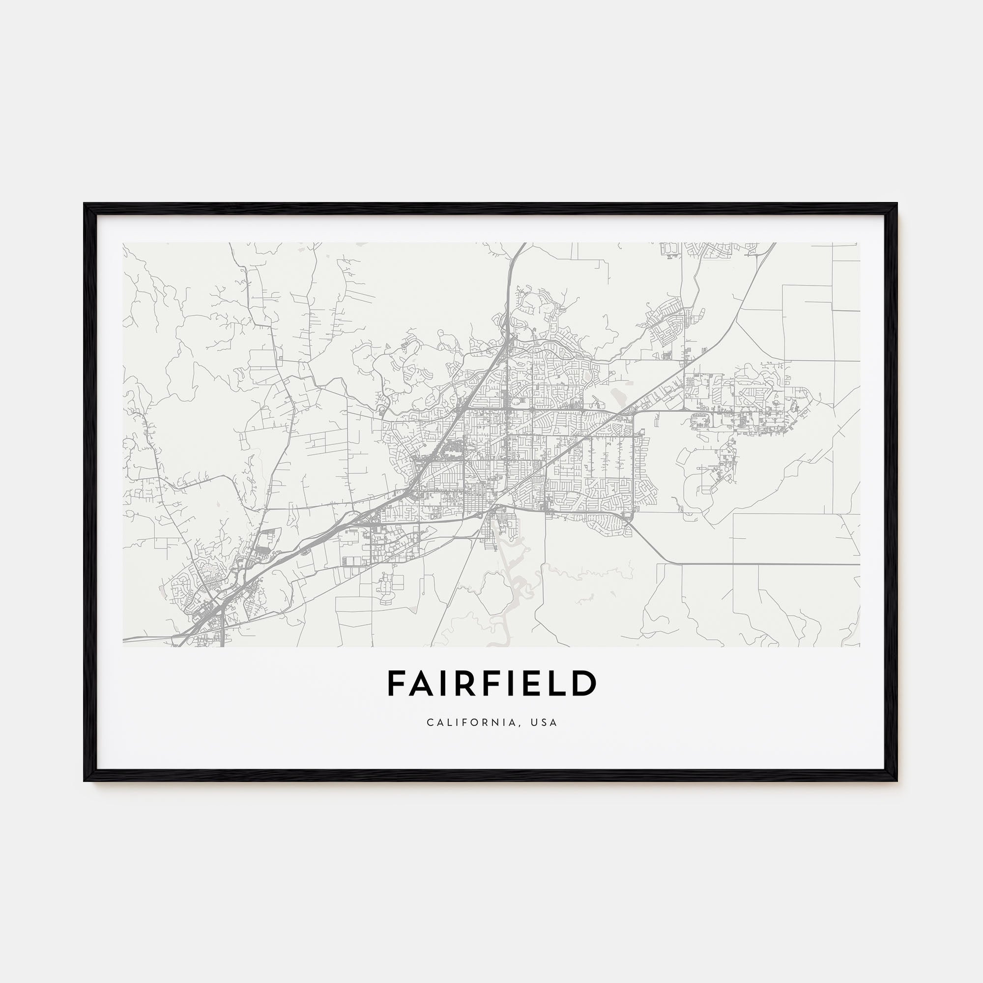 Fairfield Map Landscape Poster