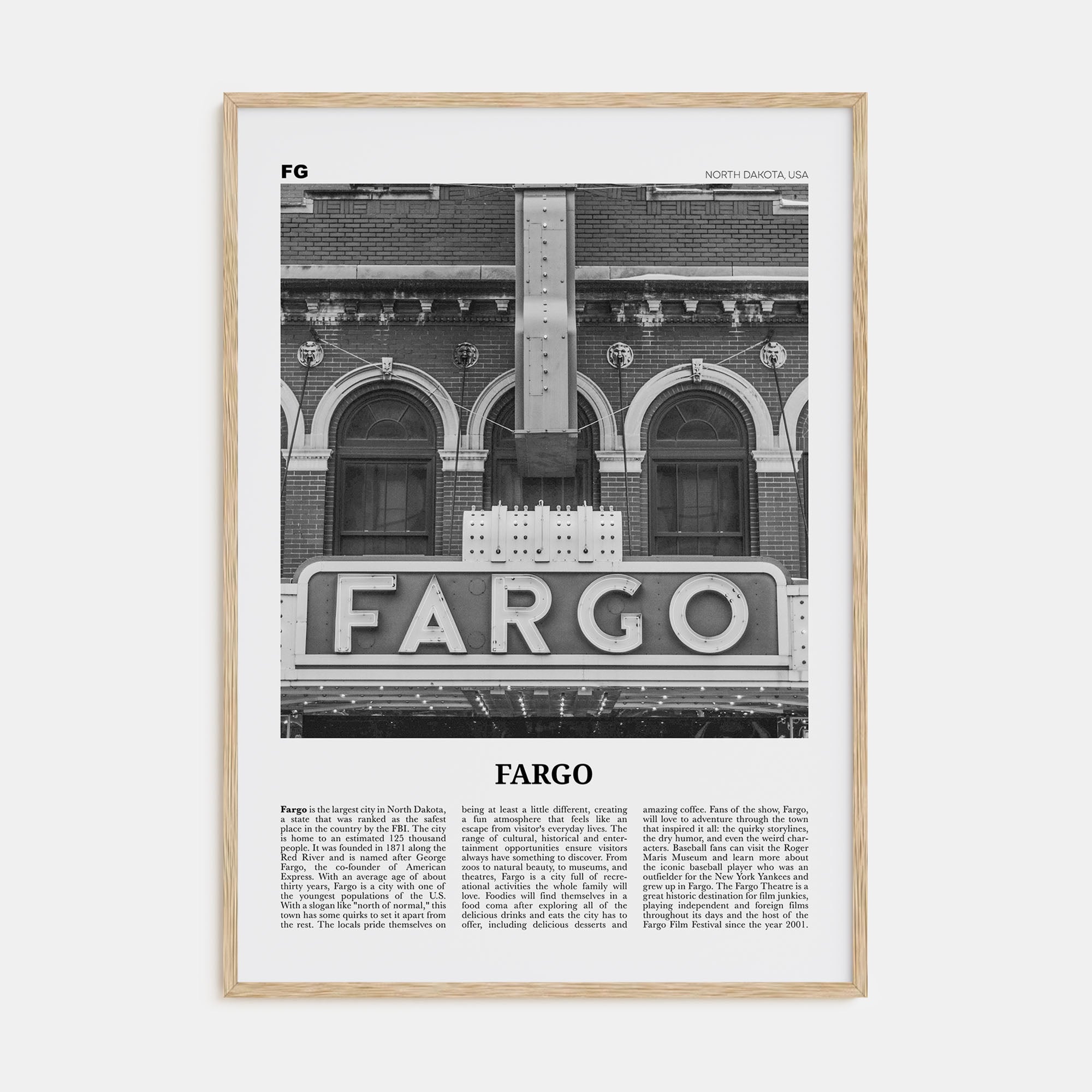 Fargo Travel B&W No 1 Poster