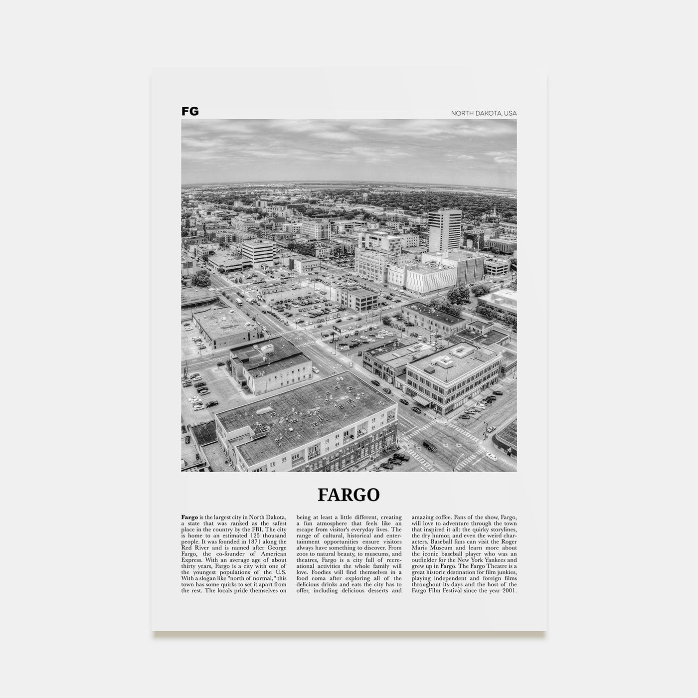 Fargo Travel B&W No 2 Poster