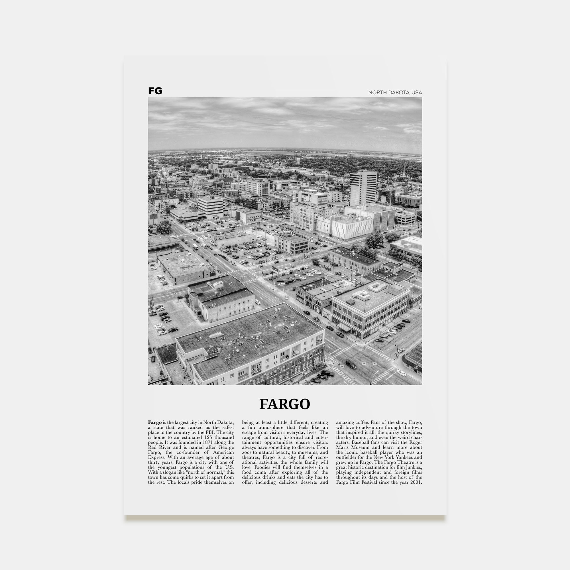 Fargo Travel B&W No 2 Poster