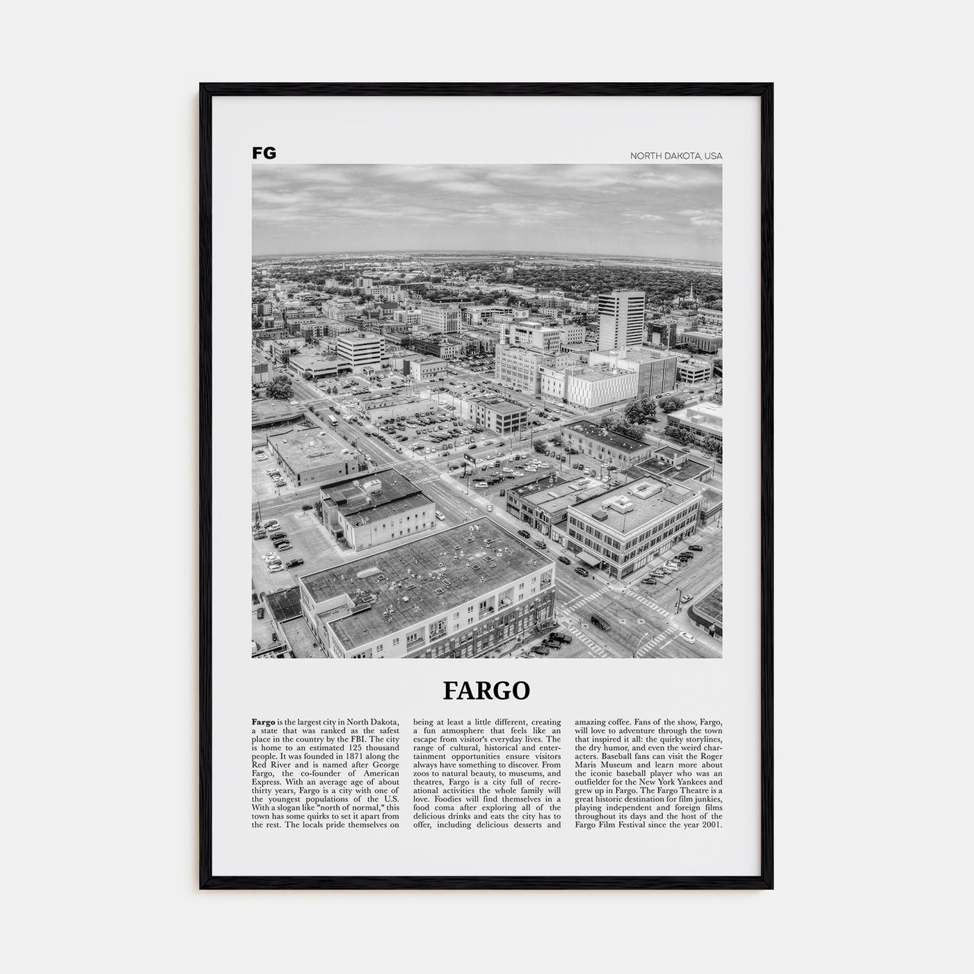Fargo Travel B&W No 2 Poster