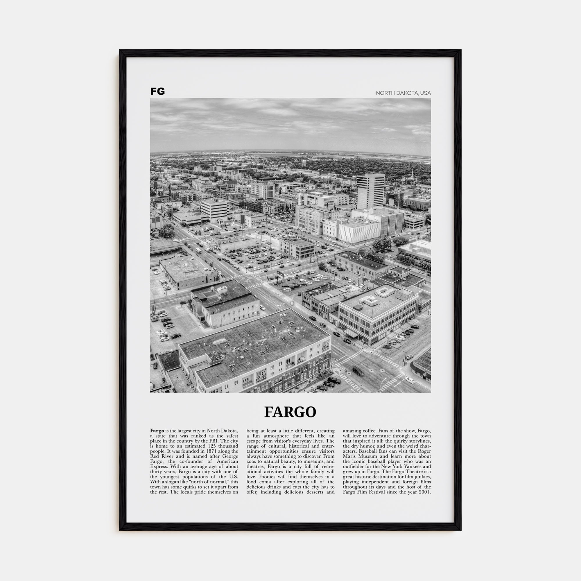 Fargo Travel B&W No 2 Poster