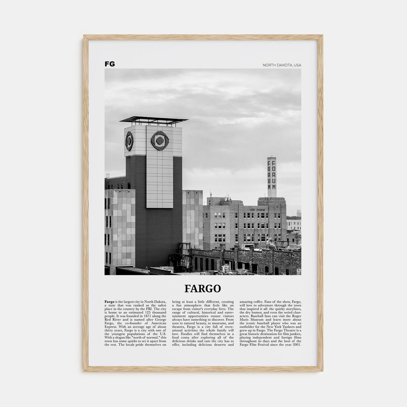 Fargo Travel B&W No 3 Poster