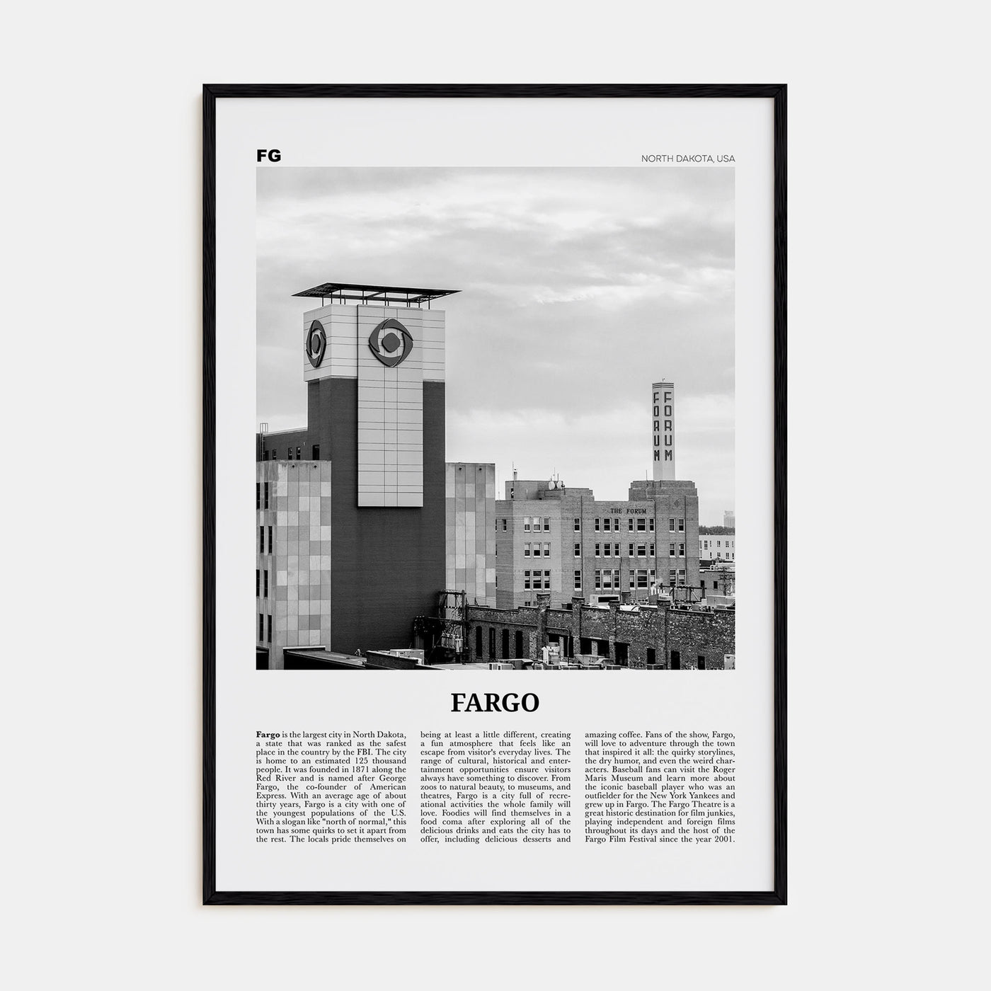 Fargo Travel B&W No 3 Poster