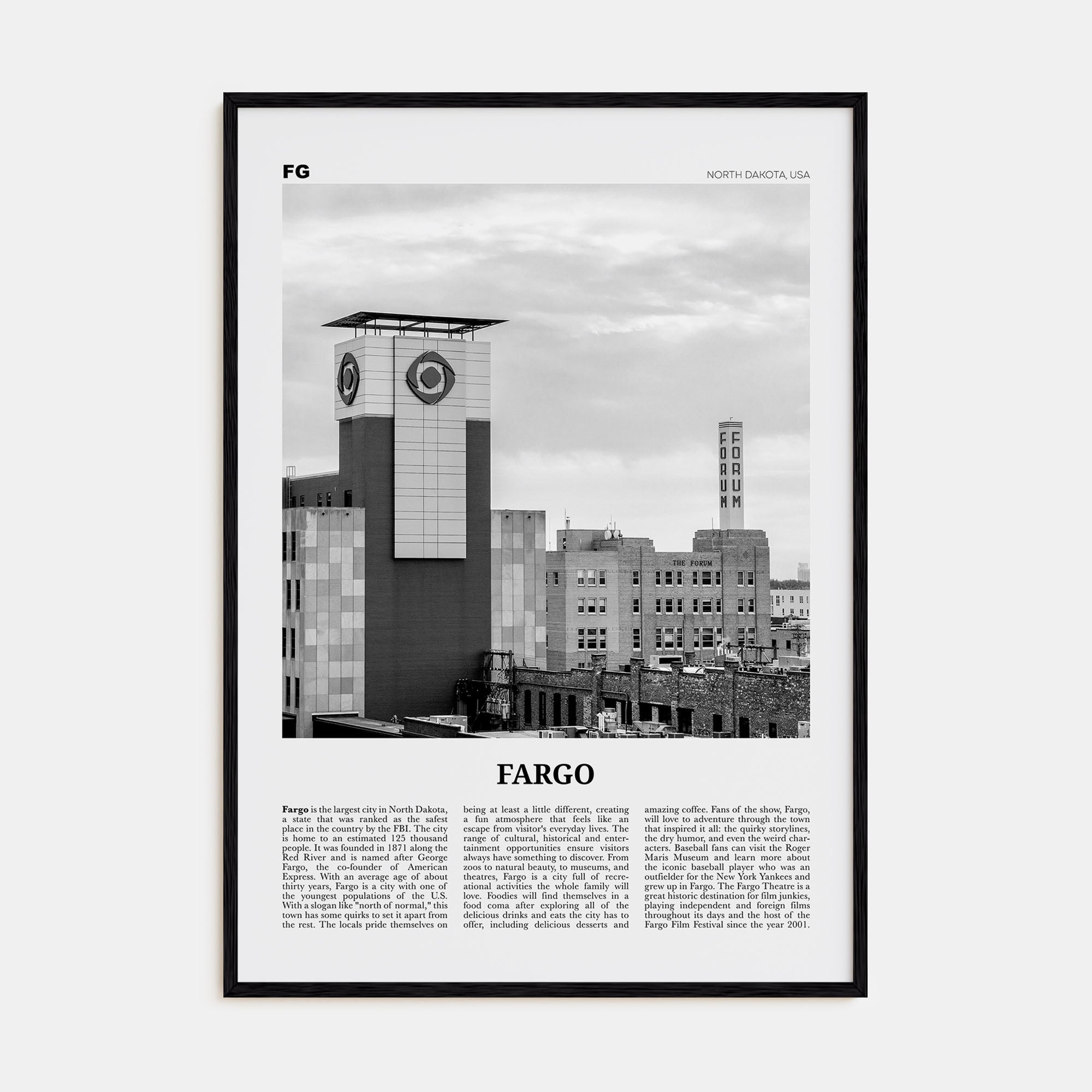 Fargo Travel B&W No 3 Poster