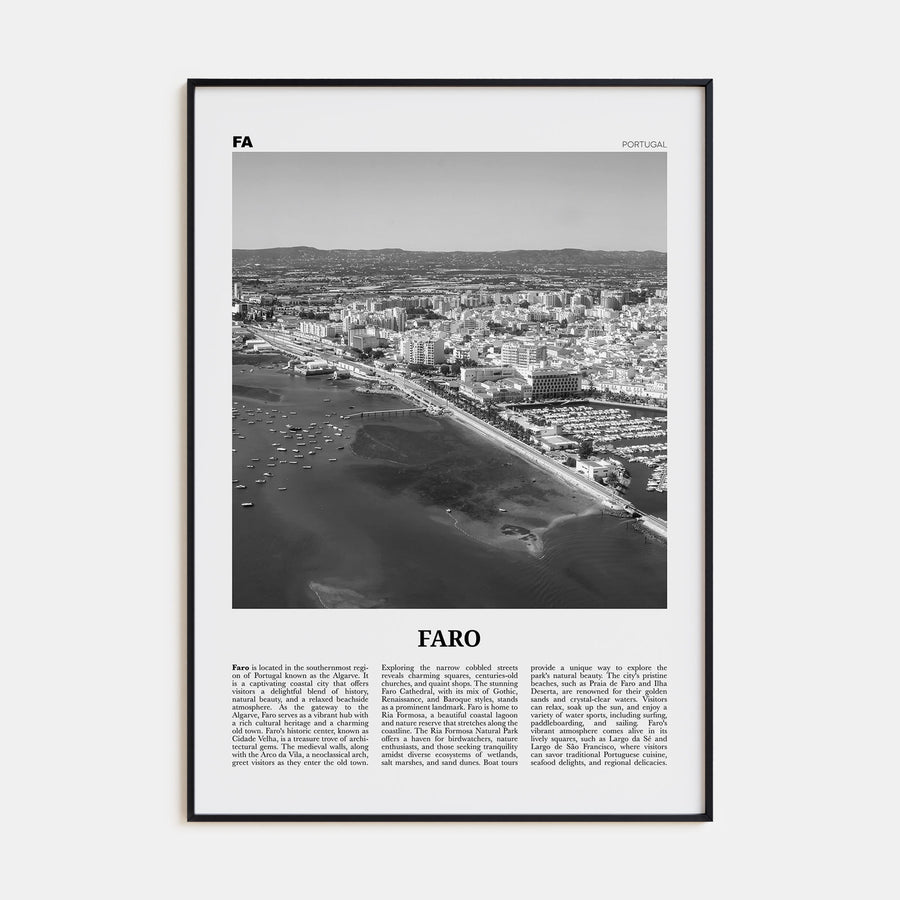 Faro Travel B&W Poster