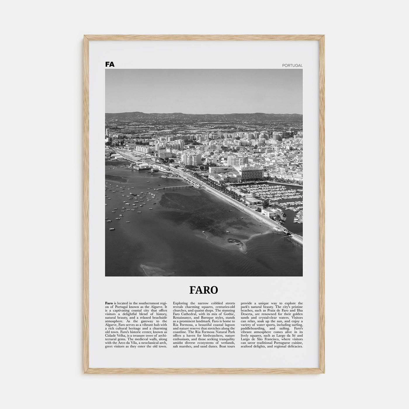 Faro Travel B&W Poster