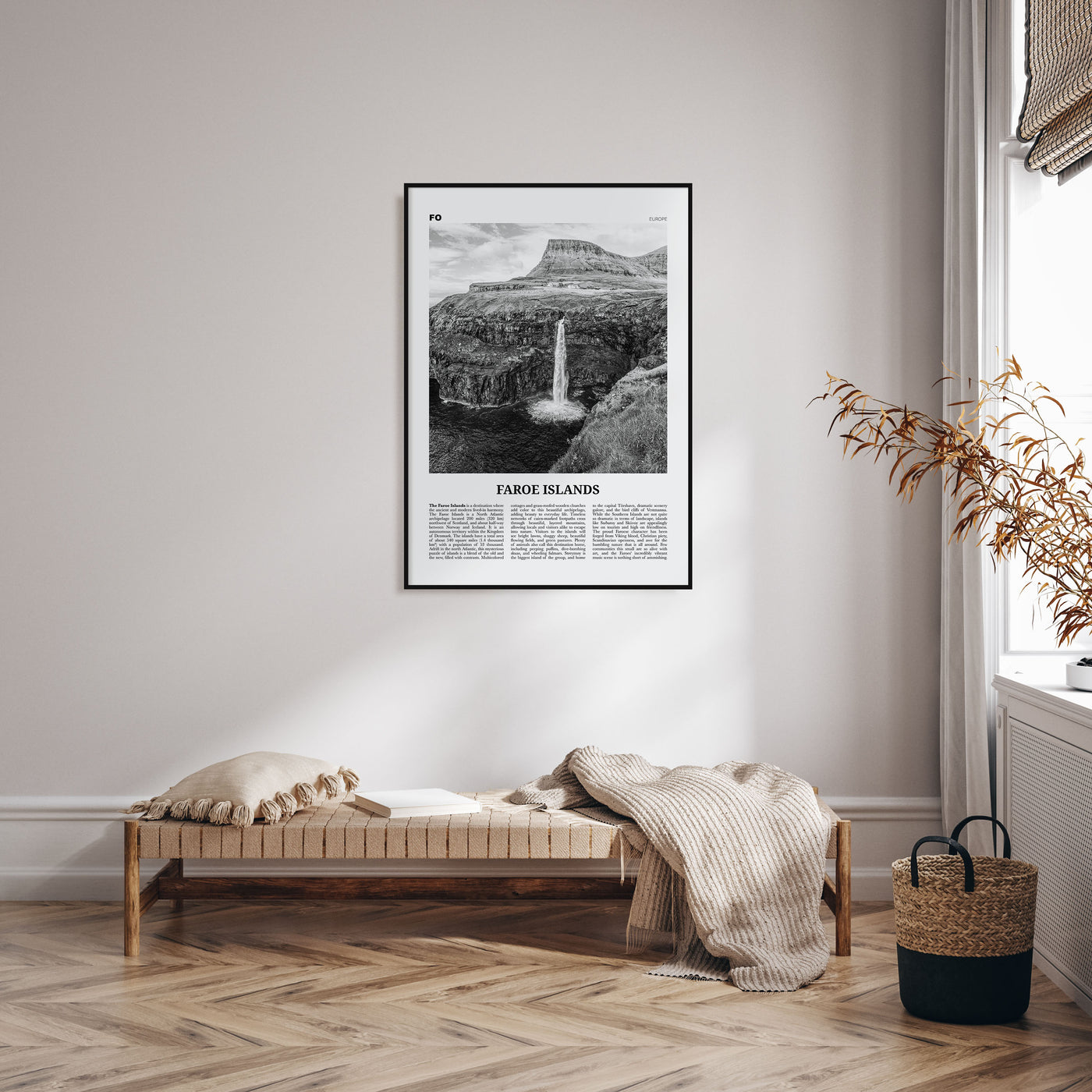 Faroe Islands Travel B&W Poster