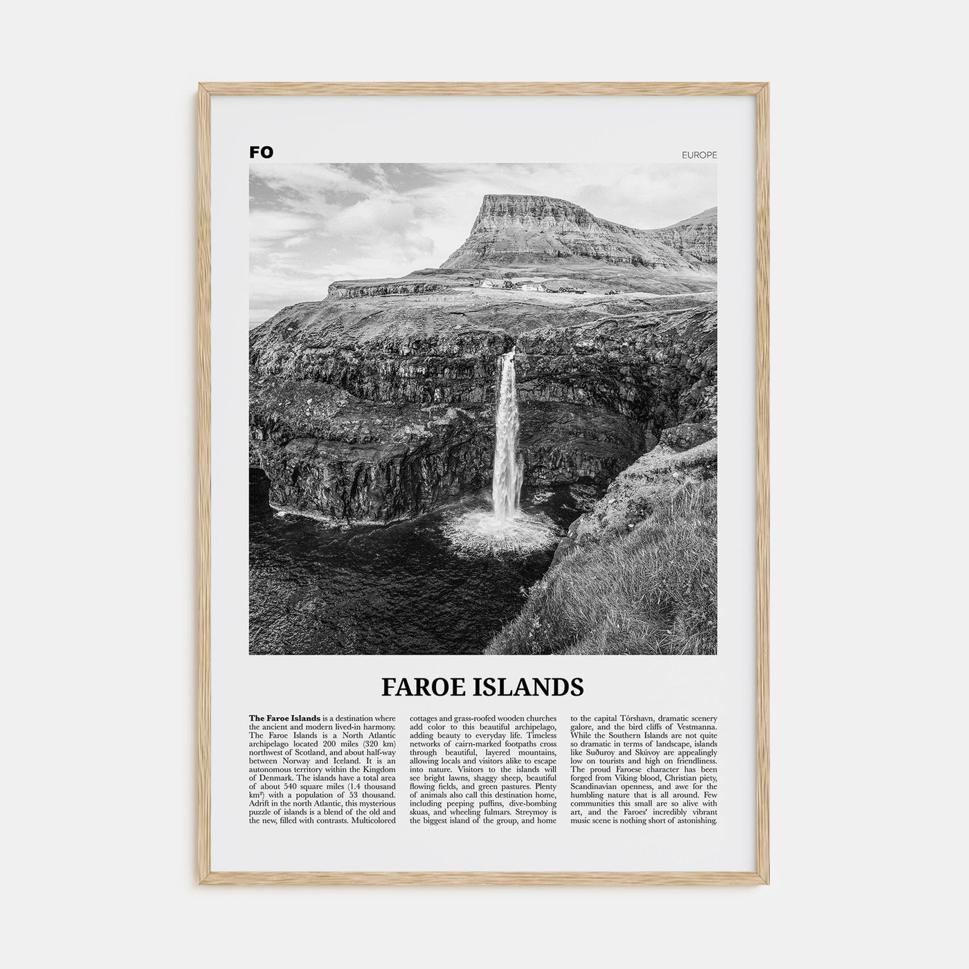 Faroe Islands Travel B&W Poster