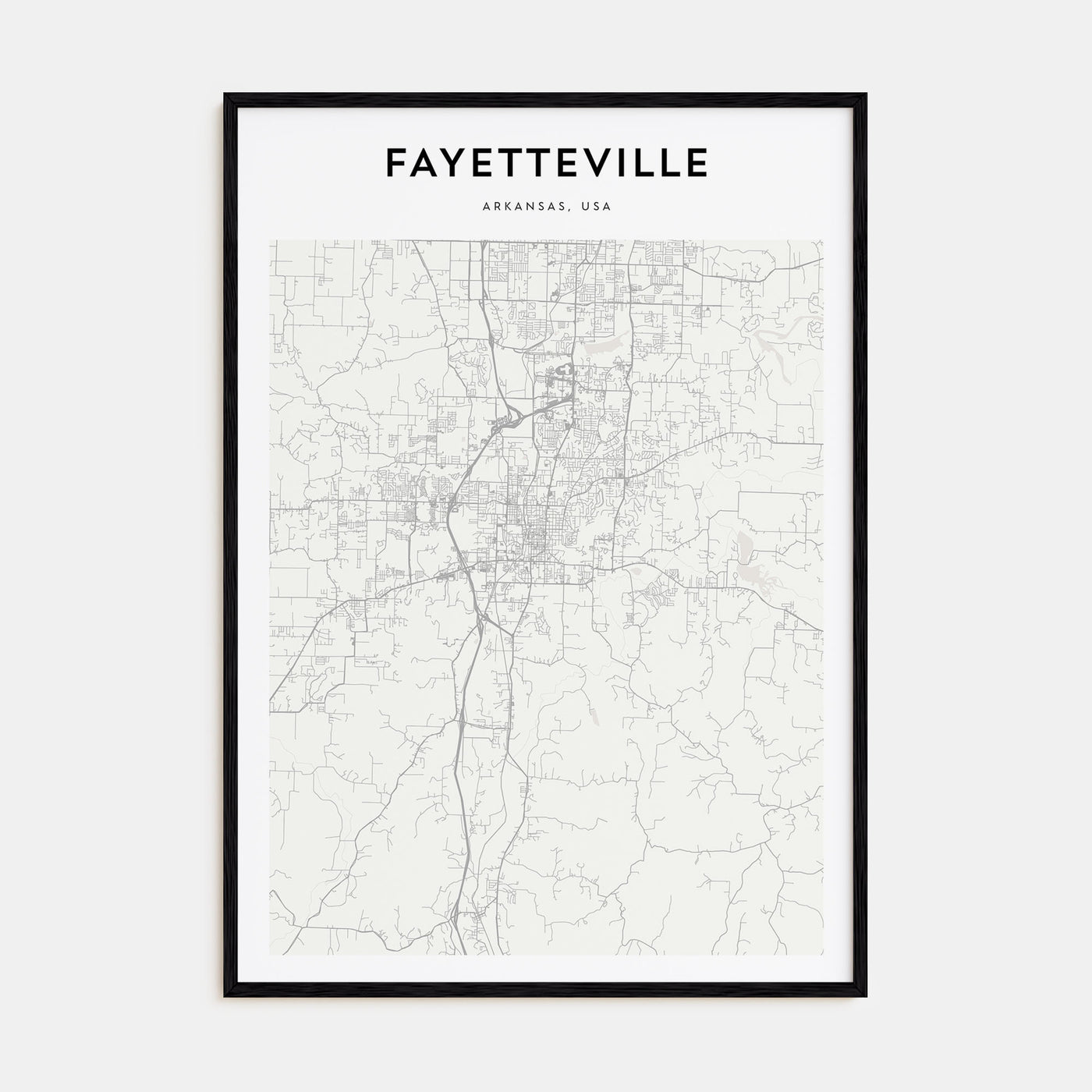 Fayetteville, Arkansas Map Portrait Poster