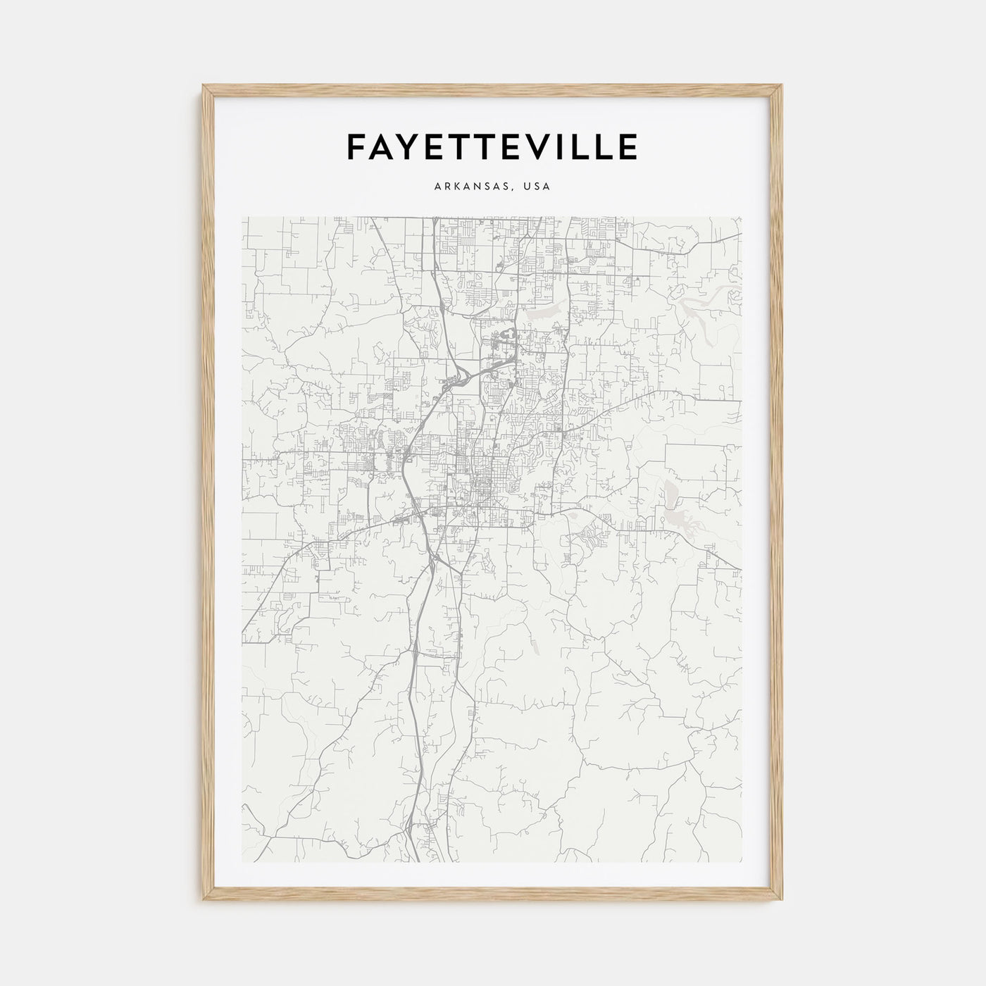 Fayetteville, Arkansas Map Portrait Poster
