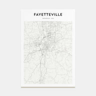 Fayetteville, Arkansas Map Portrait Poster