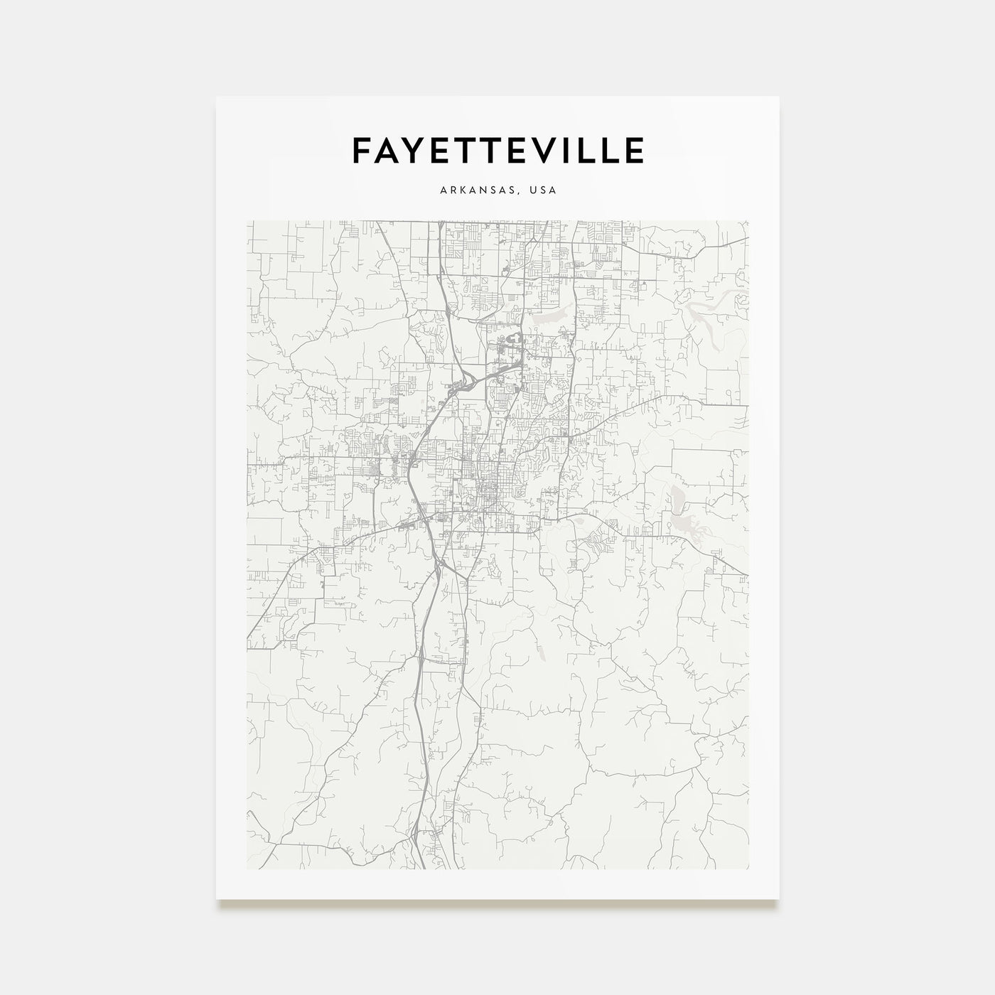 Fayetteville, Arkansas Map Portrait Poster