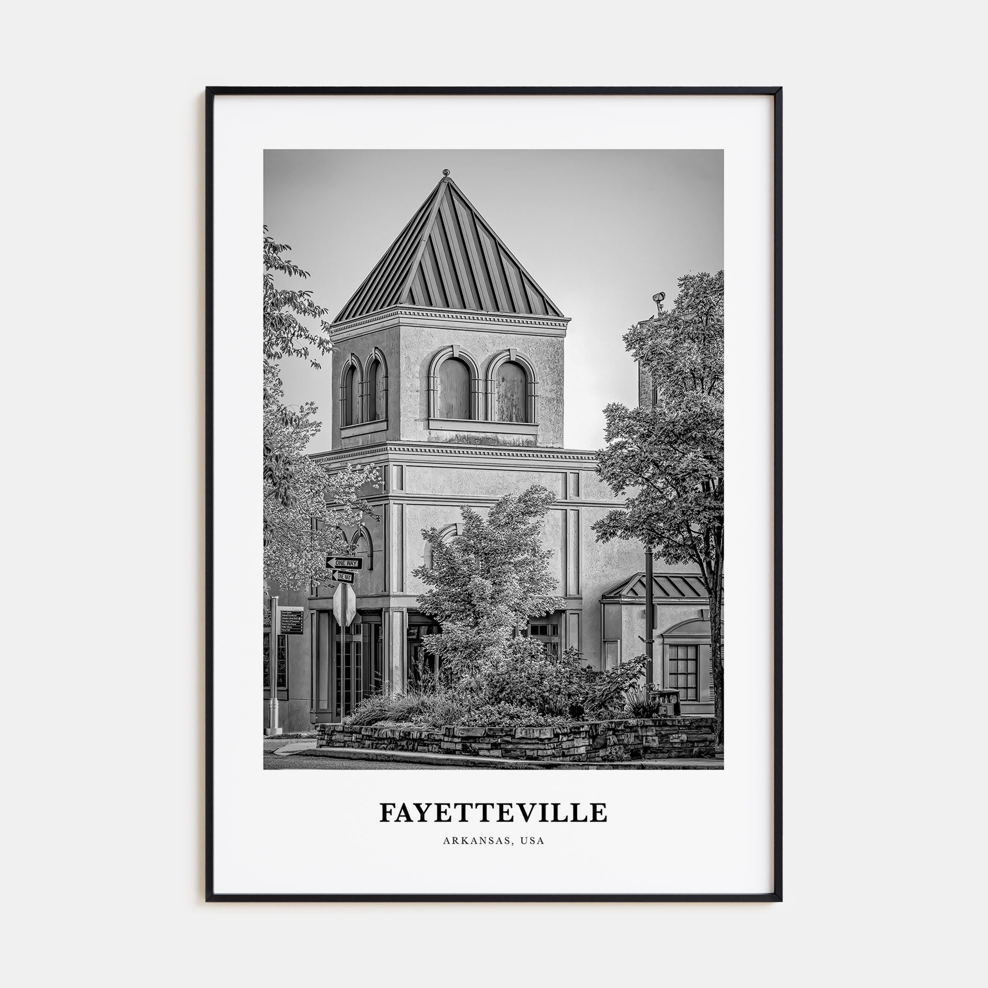 Fayetteville, Arkansas Portrait B&W Poster