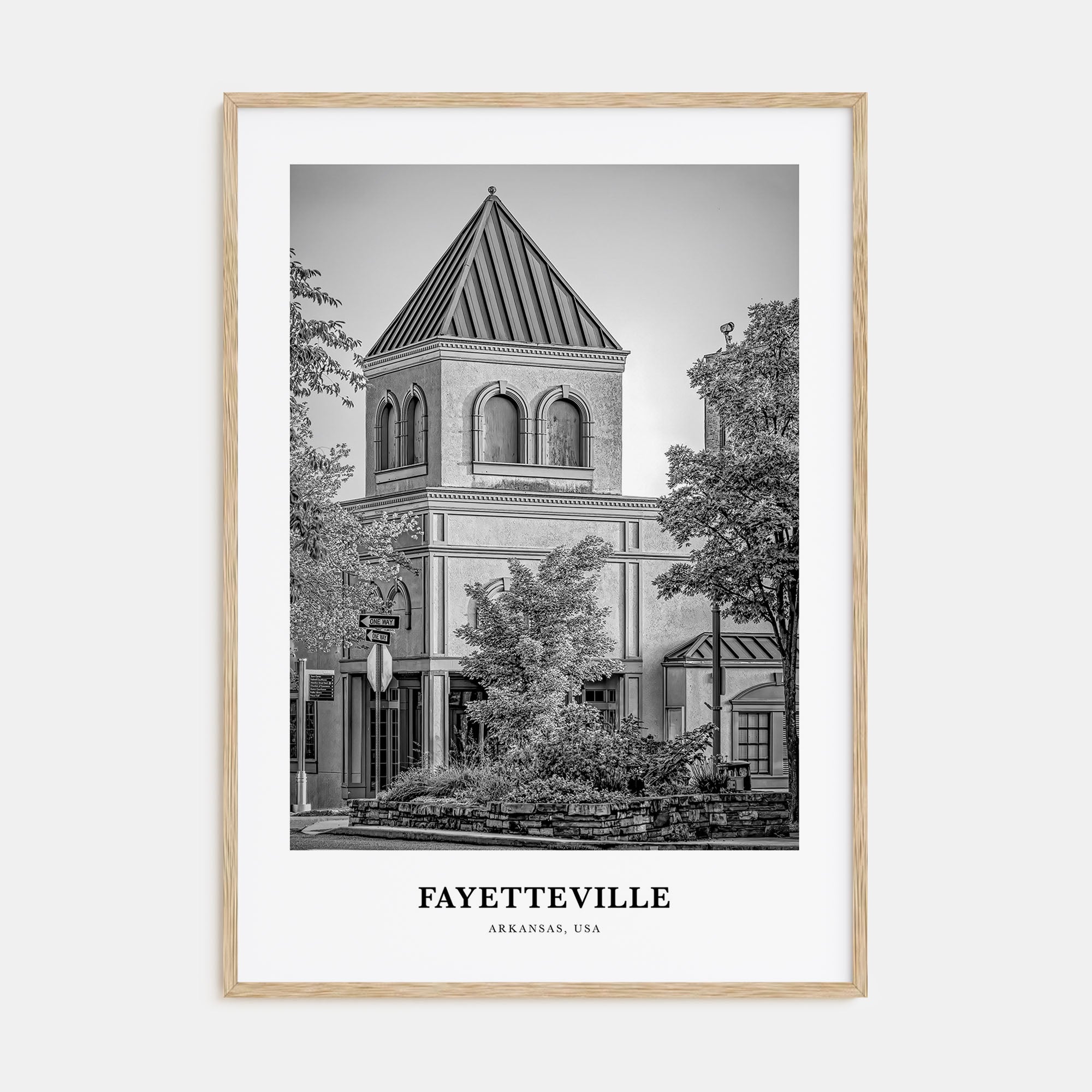 Fayetteville, Arkansas Portrait B&W Poster