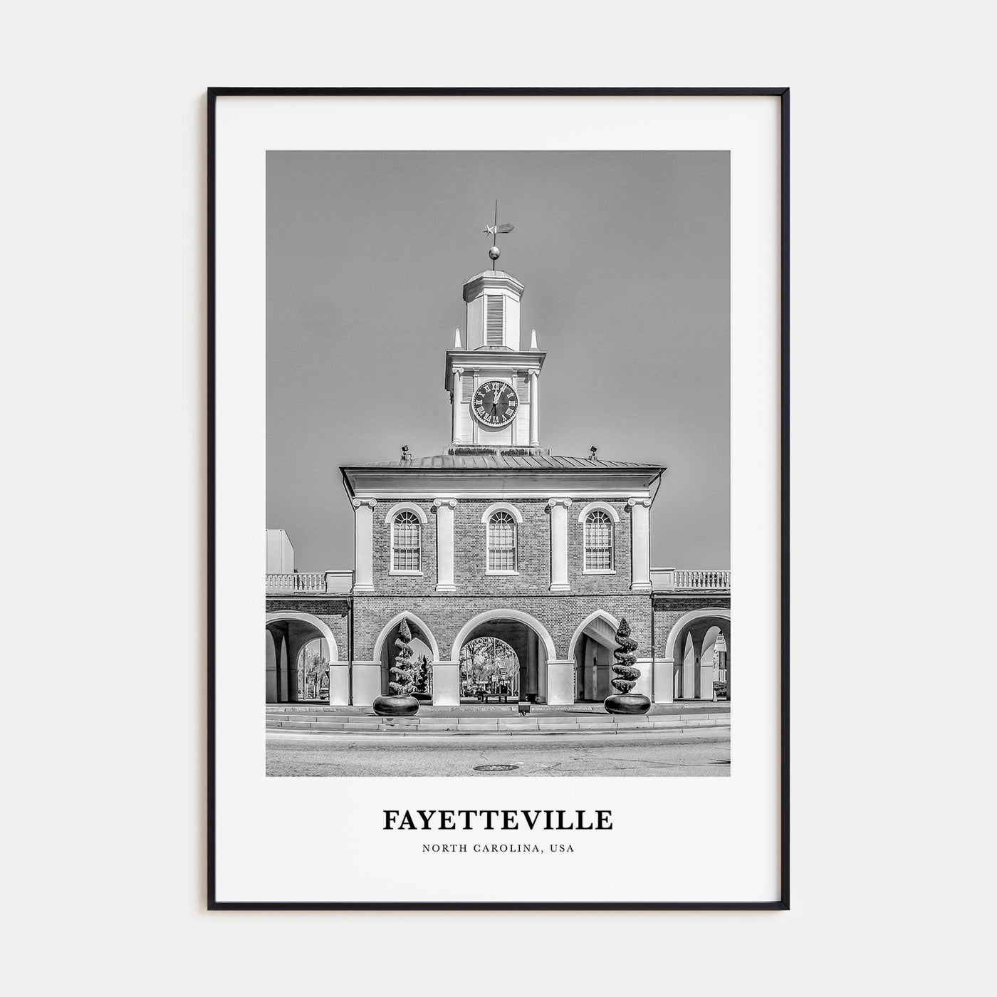 Fayetteville, North Carolina Portrait B&W Poster