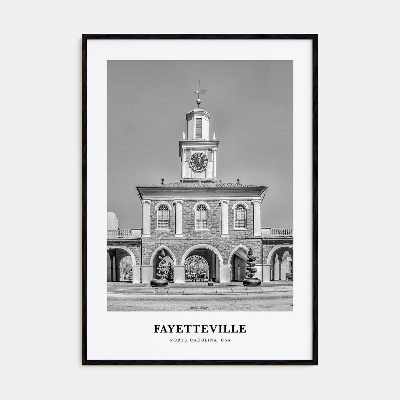 Fayetteville, North Carolina Portrait B&W Poster