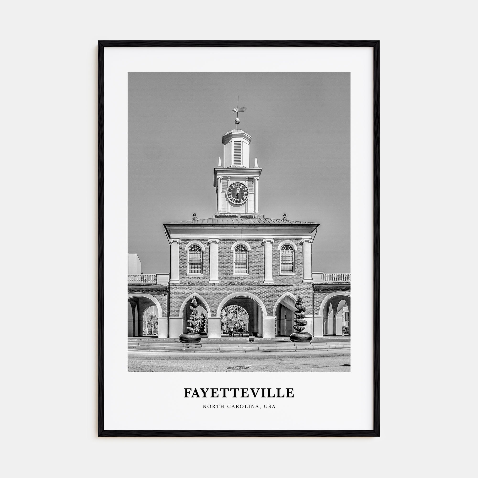 Fayetteville, North Carolina Portrait B&W Poster