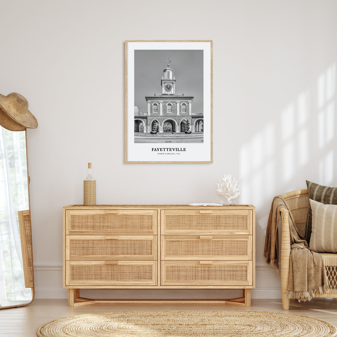 Fayetteville, North Carolina Portrait B&W Poster