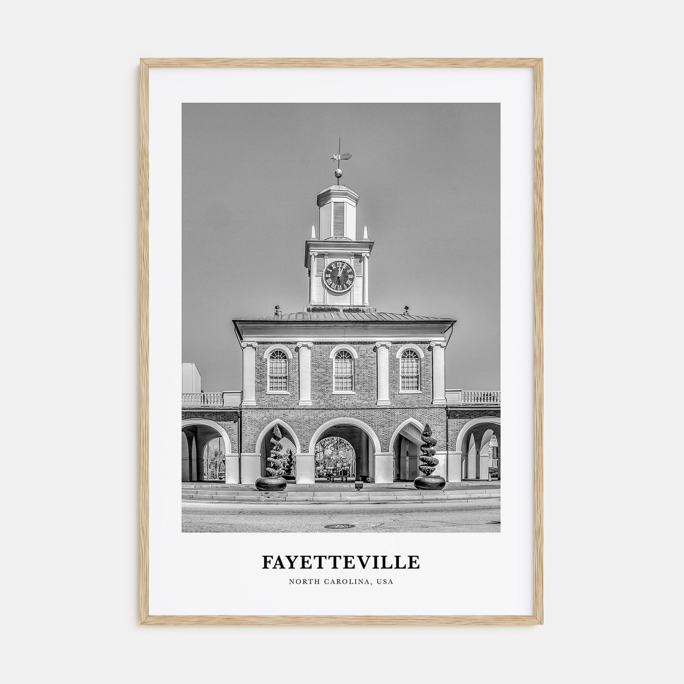 Fayetteville, North Carolina Portrait B&W Poster