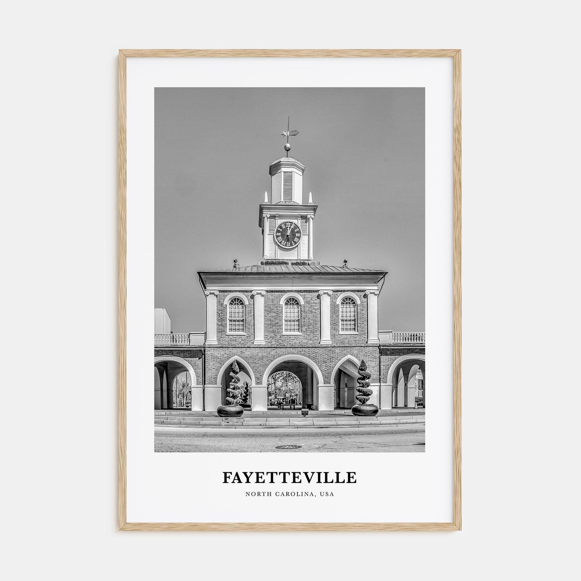 Fayetteville, North Carolina Portrait B&W Poster