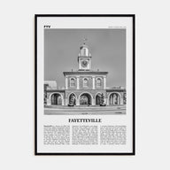 Fayetteville, North Carolina Travel B&W Poster