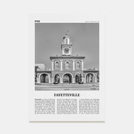 Fayetteville, North Carolina Travel B&W Poster