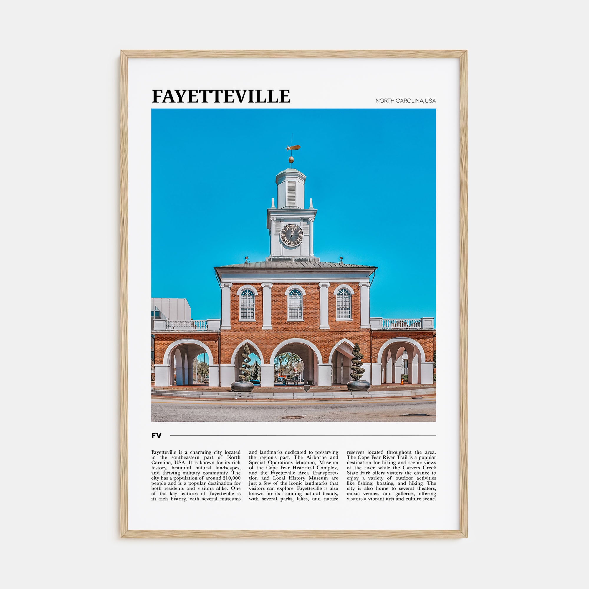 Fayetteville, North Carolina Travel Color Poster