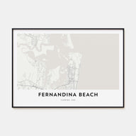 Fernandina Beach Map Landscape Poster
