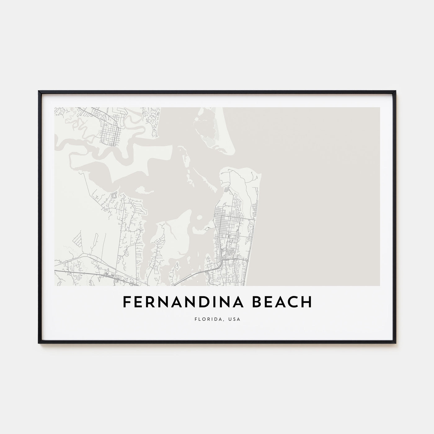 Fernandina Beach Map Landscape Poster