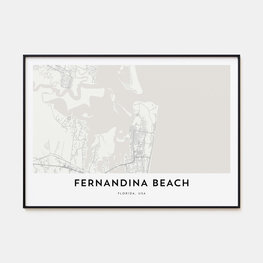Fernandina Beach Map Landscape Poster
